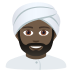 👳🏿‍♂️ man wearing turban: dark skin tone display on JoyPixels